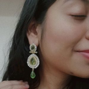 Green Earrings Zhumki/Zhumka