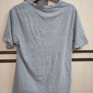 Grey Casual Daily Wear T Shirt