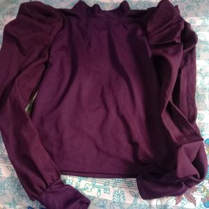 Purple Top With Baloon Sleeves