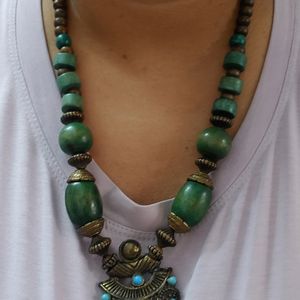 Wooden and metal Kashmiri Necklace