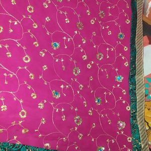 Pink Embroidery Saree