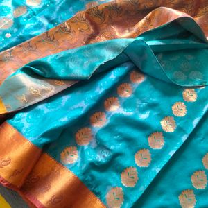 Banarsi Silk Copper Boder Saree