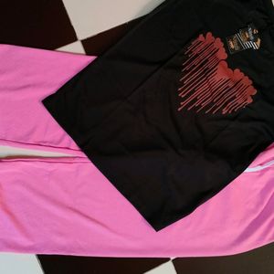 Women Plazza And Tshirt Pair