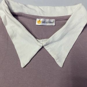 Lavender Top With Collar