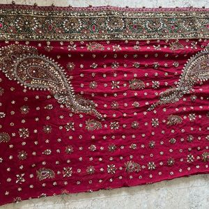 Bridal lehnga, maroon Colour