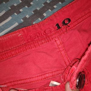 pretty red velvet jeans.