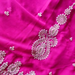 New Without Tag Embroidered Saree