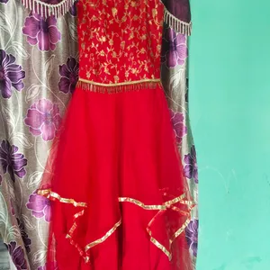 Red Sleeveless Gown