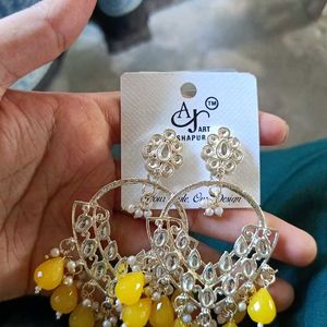 Yellow Colour Earrings