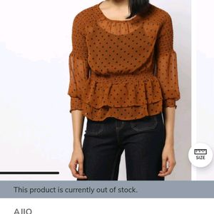 Polka Dotted Brown Top