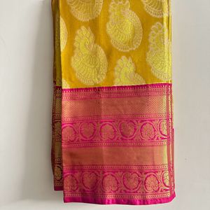 Beautiful Kanchi Pattu Gold Saree