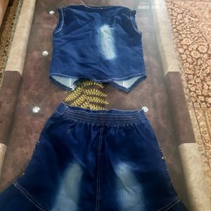 Denim Skirt Set