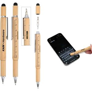 Imprinted Bamboo Multi Function Tool Pens