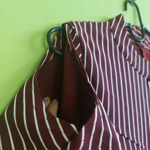 Maroon Striped Top