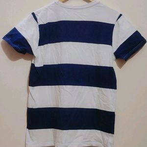 Navy Blue & White T-shirt For Boy & Men 36 Chest