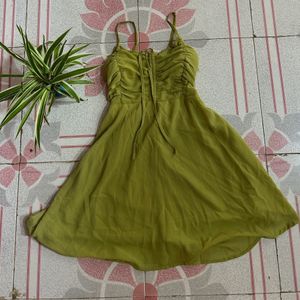 Olive Green Western Dress 🍭