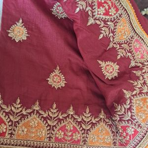 New Maroon Saree