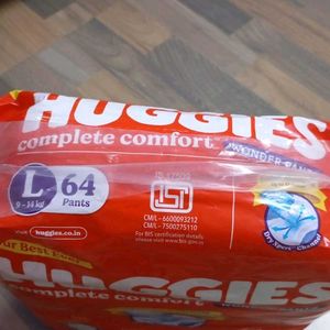 New Huggies Pants With Size L 64pieces