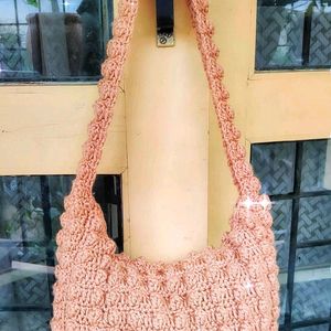 Beige Popcorn Handbag