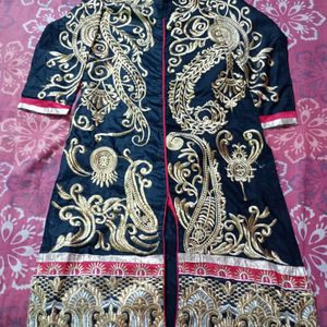 Black 15Kurti With Golden Embroidery