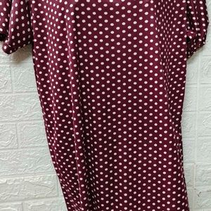 Tshirt Dress Night Wear With Polka Dots