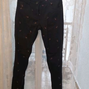 Max printed straight jeans with floral prints