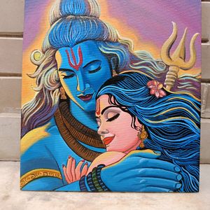 Shiv Parvati Canvas Painting