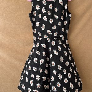 Floral Print Black Dress