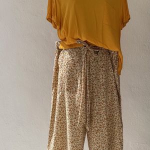 2 Combo Sets Of Comfy Wide Leg Stylish Pants-Tops