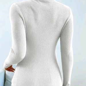 Full Sleeves Highneck Ribbed Bodyfit