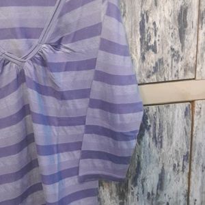 Lavender Color Stripes With 3/4th Sleeves