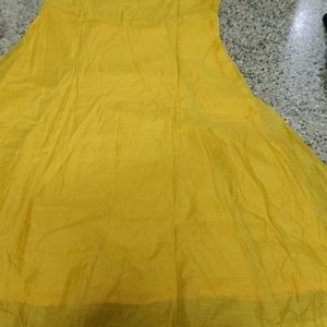 Yellow And Blue Anarkali Set