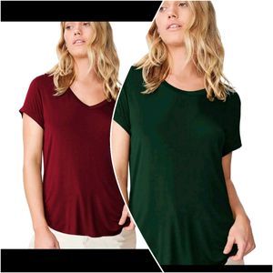 2 Comb V-neck And Round T-Shirts