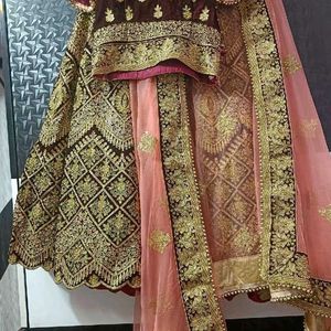 Wine Bridal Lehenga