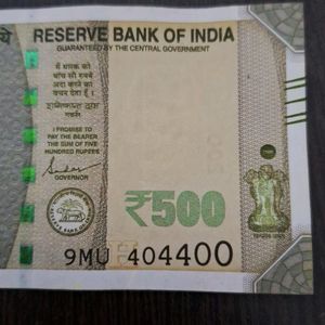 9MU 404400; 500 Rupees Note