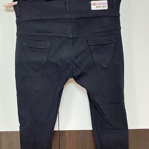 Black 4 Button Skinny Denim