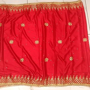 Stone+zari Kadhaai All Over Red Suit With Dupatta