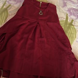 Maroon Sleeveless Top