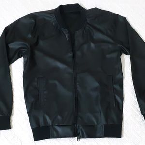 PU Leather Bomber Jacket