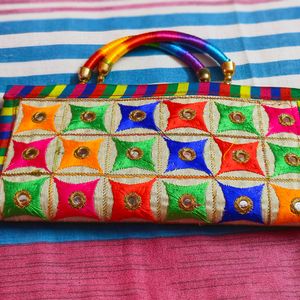 Brand New Rajasthani Stich Mirron Work Clutch