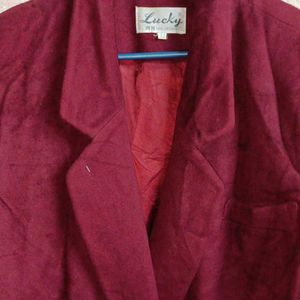 Women's Oversized Formal Coat Blazer Maroon