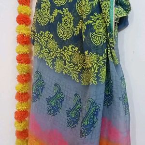 Saree With Good Fabric, Multi Colour, Thread Work