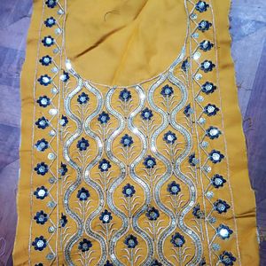 Neck Embroidery Patch Yellow And Blue Colour