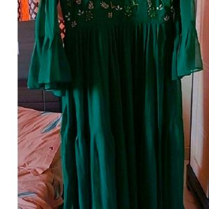 Green Anarkali Gown