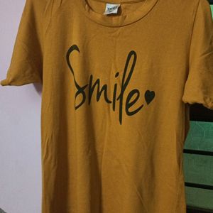 Yellow Casual Tshirt For Women