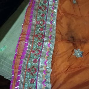 Orange Gotapti Lehnga Only