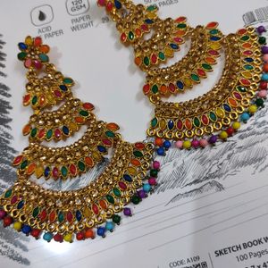 Traingle Shaped Multicolored Earrings