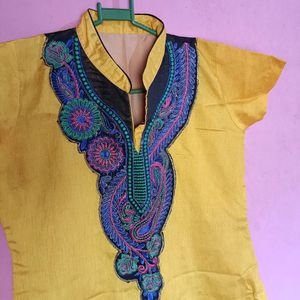 Beautiful Yellow Stylish Kurtha