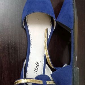 Blue Velvet Flats