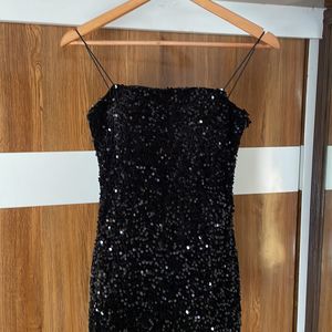 Mini Velvet Sequin Bodycon Black Dress Aka Lbd